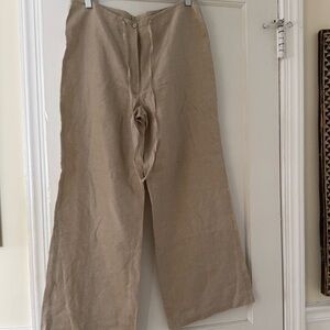Mark& Spencer Linen Pants Tan Pants Beachy Minimalist Lagenlook